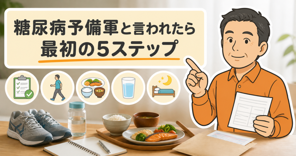 糖尿病予備軍と言われたら何をする？50代の僕が伝えたい最初の5ステップ