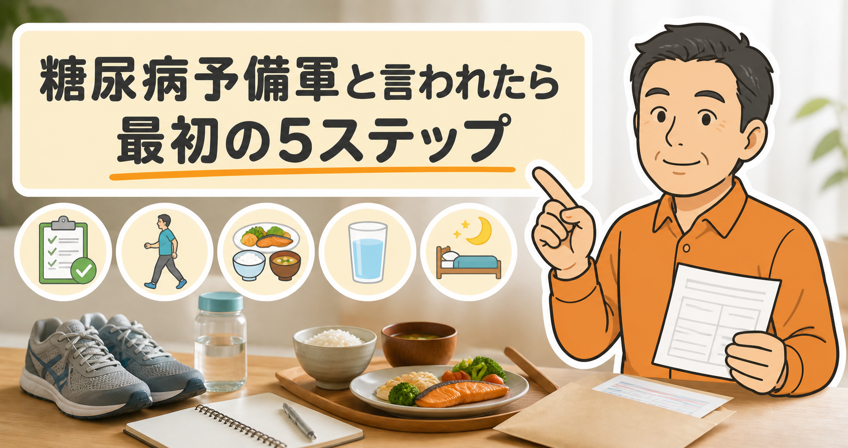糖尿病予備軍と言われたら何をする?50代の僕が伝えたい最初の5ステップ